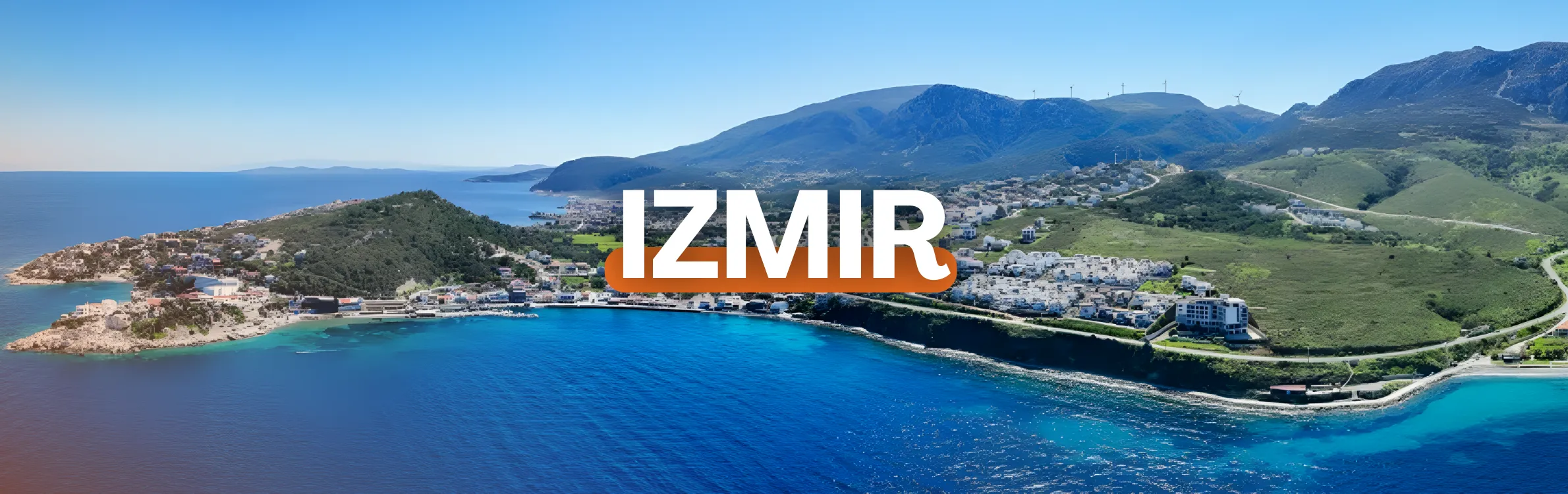 Küste von Izmir von oben gesehen